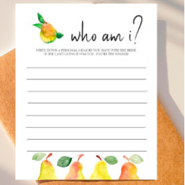 Perfect Pear-Vrijgezellenfeest "Wie ben ik?" Game