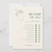 Perfect Pear, zei hij, ze zei Vrijgezellenfeest sp Kaart (Voorkant)