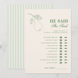 Perfect Pear, zei hij, ze zei Vrijgezellenfeest sp Kaart