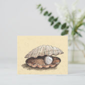 Perfect Pearl Seashell Briefkaart (Staand voorkant)