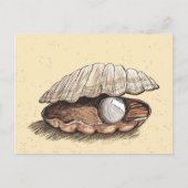 Perfect Pearl Seashell Briefkaart (Voorkant)