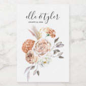 Perfect perzikwiglabel wijn etiket (Enkel label)