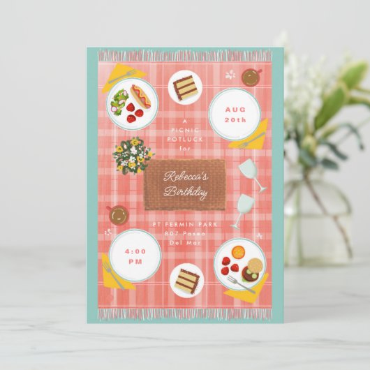 Perfect Picnic Spring Summer Birthday Kaart (Staand voorkant)