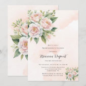 Perfect Pink Paint Peony Bridesmaids Luncheon Kaart (Voorkant / Achterkant)