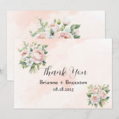 Perfect Pink Peony Floral Dank u Kaarten (Voorkant / Achterkant)