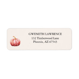 Perfect Pink Pumpkin Baby shower Retouradres Etiket