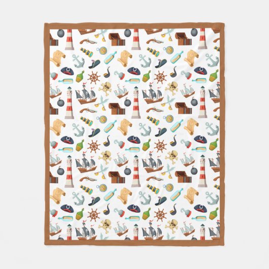 Perfect Pirate Pattern Fleece Blanket (Voorkant)