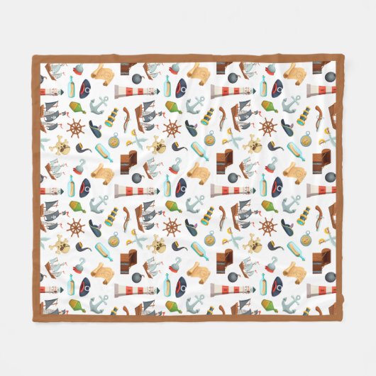 Perfect Pirate Pattern Fleece Blanket (Voorkant (Horizontaal))