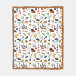 Perfect Pirate Pattern Fleece Blanket Deken