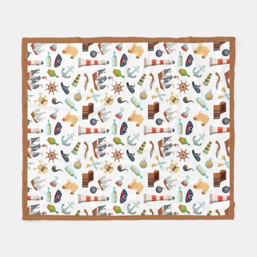 Perfect Pirate Pattern Fleece Blanket Deken (Voorkant (Horizontaal))