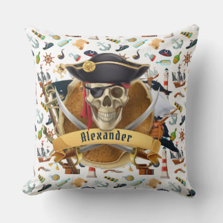 Perfect Pirate Pattern PERSONALIZE Kussen