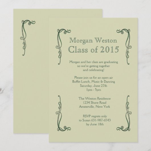 Perfect Poise Invitation Kaart (Voorkant / Achterkant)