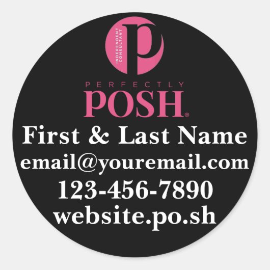 Perfect Posh Custom Ronde Cirkel Sticker Label (Voorkant)