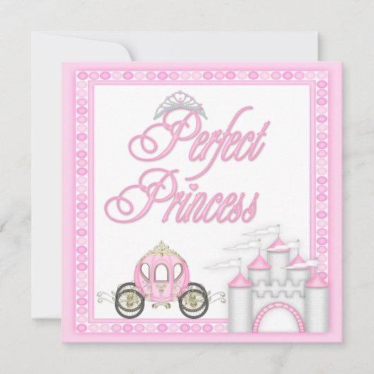 Perfect Princess Baby shower Coach en Castle Kaart (Voorkant)