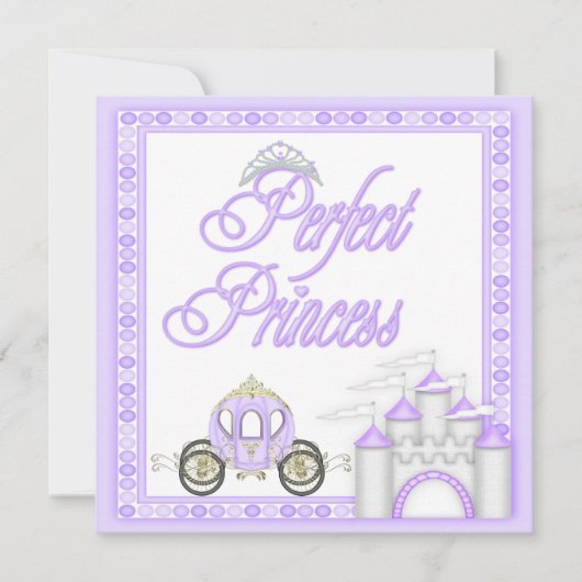 Perfect Princess Baby shower Coach en Castle Kaart (Voorkant)