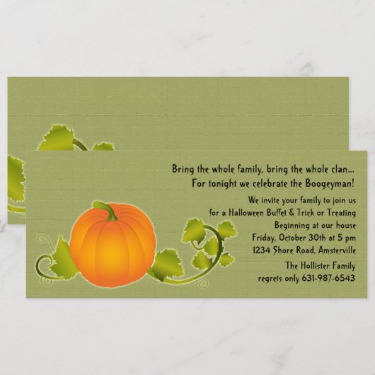 Perfect Pumpkin-uitnodiging Kaart (Voorkant / Achterkant)
