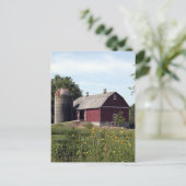 Perfect Red Barn en Silo Briefkaart (Staand voorkant)