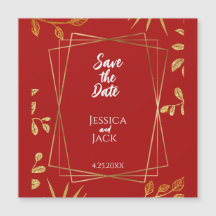 Perfect Red Save the Date Magneet Uitnodiging