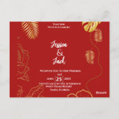 Perfect Red Save the Date Wedding Briefkaart (Achterkant)