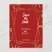 Perfect Red Save the Date Wedding Briefkaart (Voorkant)