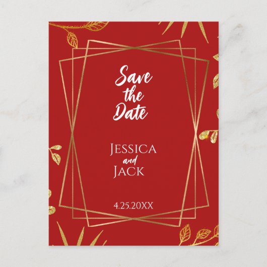 Perfect Red Save the Date Wedding Briefkaart (Voorkant)