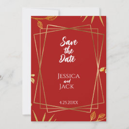 Perfect Red Save the Date Wedding Invitation Kaart