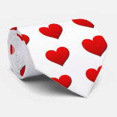 Perfect Red Valentijn Heart Stropdas (Opgerold)