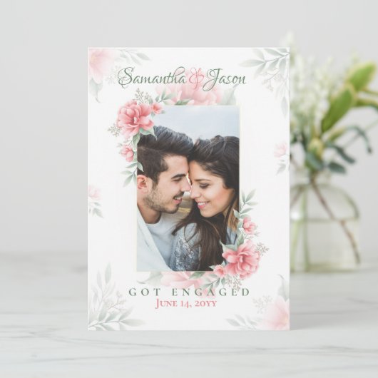 Perfect roze aankondiging van het Verloving van de (Staand voorkant)