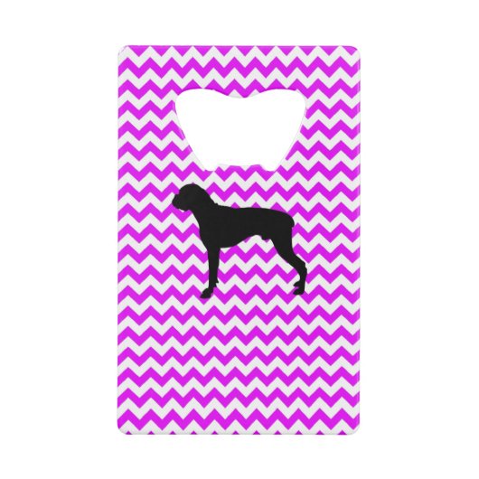 Perfect roze Chevron met boxer Creditkaart Flessenopener (Voorkant)