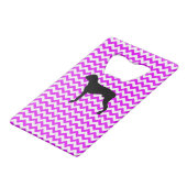 Perfect roze Chevron met boxer Creditkaart Flessenopener (Achterkant Gekanteld)