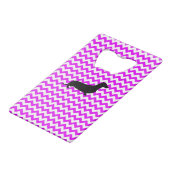 Perfect roze Chevron met Dachshund Creditkaart Flessenopener (Voorkant Gekanteld)