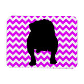 Perfect roze Chevron met Engelse Bulldog Shadow Magneet (Horizontaal)