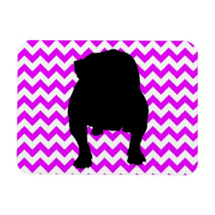 Perfect roze Chevron met Engelse Bulldog Shadow Magneet