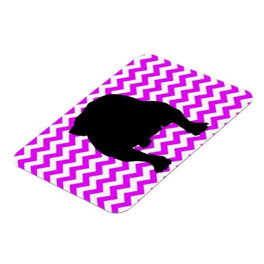 Perfect roze Chevron met Engelse Bulldog Shadow Magneet (Linkerzijde)