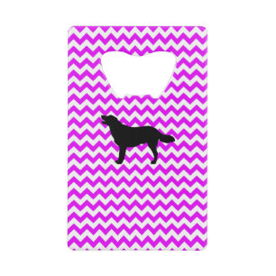 Perfect roze Chevron met Golden Retriever Creditkaart Flessenopener