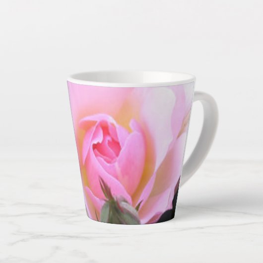 Perfect roze Engels Roos Latte Mok (Rechterhoek)