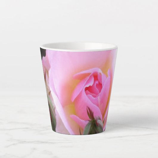 Perfect roze Engels Roos Latte Mok (Voorkant)