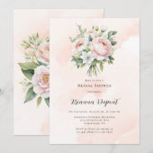 Perfect roze Paint Peony Vrijgezellenfeest Kaart (Voorkant / Achterkant)