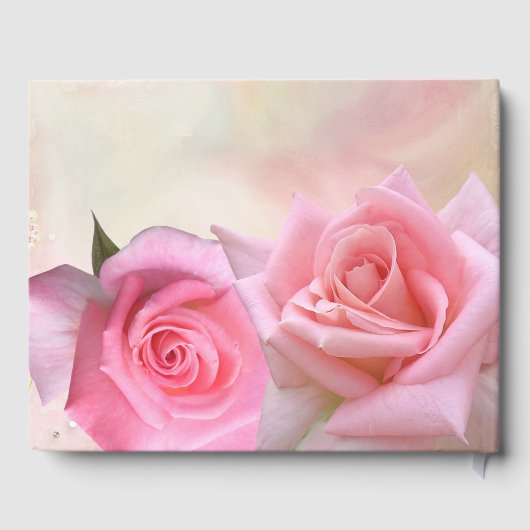 Perfect roze Roses Wedding Guest Book Gastenboek (Achterkant)