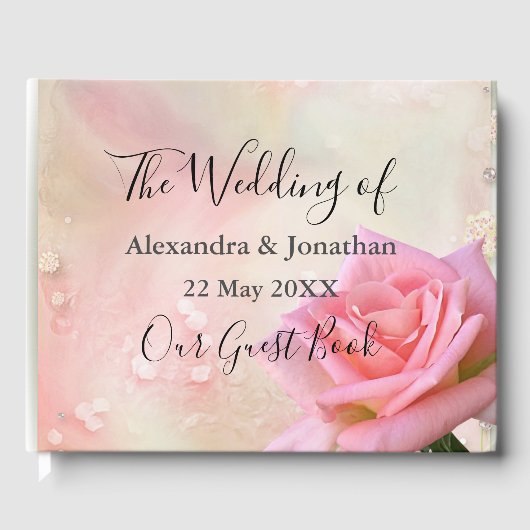 Perfect roze Roses Wedding Guest Book Gastenboek (Voorkant)