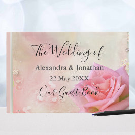 Perfect roze Roses Wedding Guest Book Gastenboek