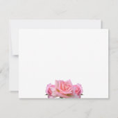 Perfect Roze Rozen Bruiloft Bedankkaart (Achterkant)