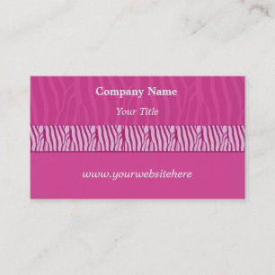 Perfect Roze Zebraprint Zakelijke Kaart Visitekaartje