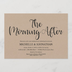 Perfect Rustic Kraft Post Wedding Brunch Invites Kaart