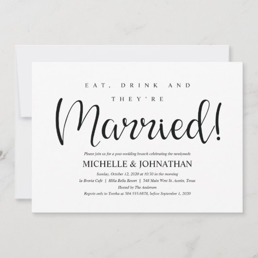 Perfect Rustic Post Wedding Brunch Invites Kaart (Voorkant)