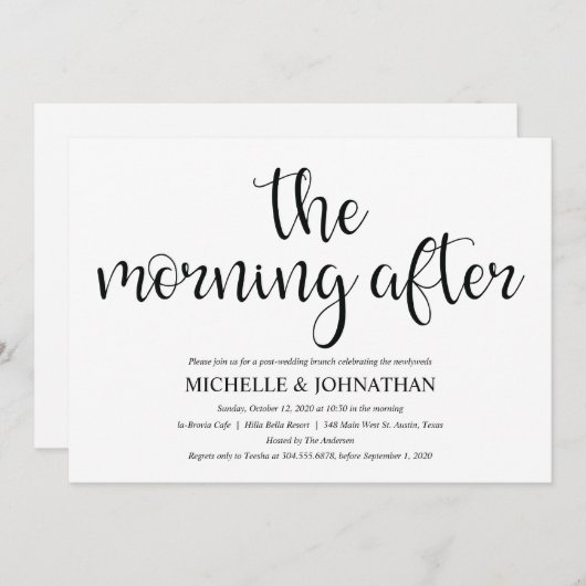 Perfect Rustic Post Wedding Brunch Invites Kaart (Voorkant / Achterkant)