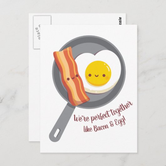 Perfect samen als Bacon- en Egg-liefde Briefkaart (Voorkant / Achterkant)