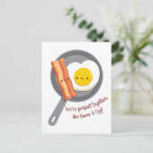 Perfect Samen Als Bacon en Ei Liefde Briefkaart (Staand voorkant)