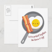 Perfect Samen Als Bacon en Ei Liefde Briefkaart (Voorkant / Achterkant)