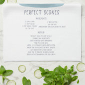 Perfect Scones Tea Towel Recipe Kitchen Wall Art Theedoek (Gevouwen)